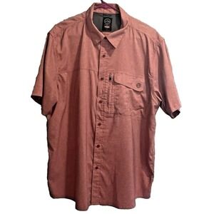Wrangler ATG Shirt Mens XL Light Red Performance Utility Vented Short Sleeve EUC